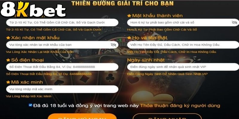 Người chơi cần cung cấp thông tin chuẩn xác